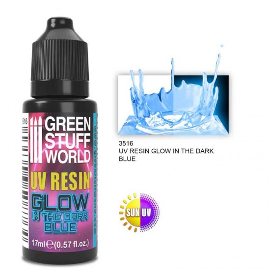 Glow-In-The-Dark Blue UV Resin (17ml/0.57 fl.oz)