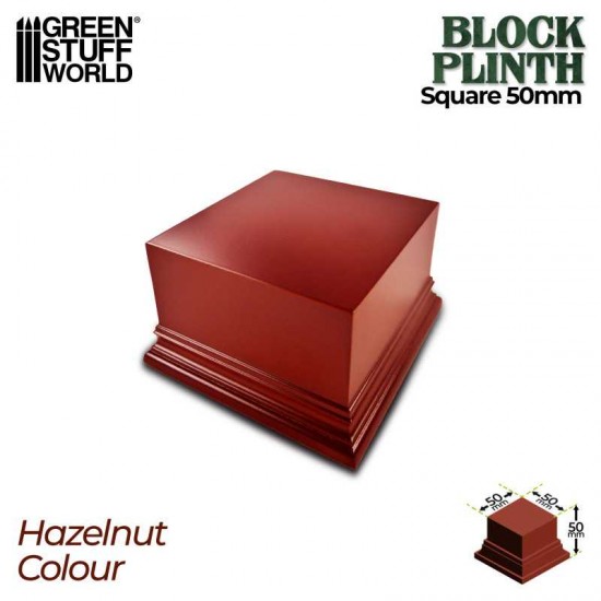 5x5 cm Square Top Lacquered Hazelnut Brown MDF Display Plinth 