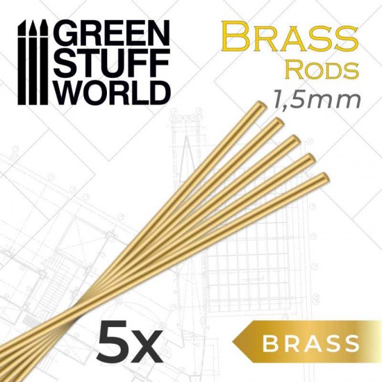 Pinning Brass Alloy Rods (thickness: 1.5mm, length: 250mm, 5pcs)