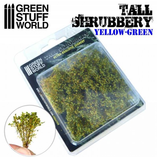 Tall Shrubbery - Yellow Green (8x8x3cm, each stem approx 4cm long)