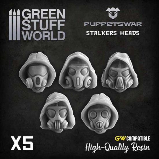 Puppetswar Stalkers Heads for 28/32mm Wargame Miniatures