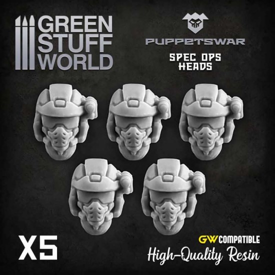 Puppetswar Spec OPS Heads for 28/32mm Wargame Miniatures