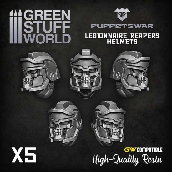 Puppetswar Masked Legionnaire Helmets 2 for 28/32mm Wargame Miniatures