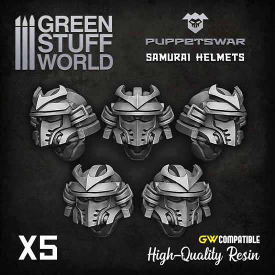 Puppetswar Samurai Helmets for 28/32mm Wargame Miniatures