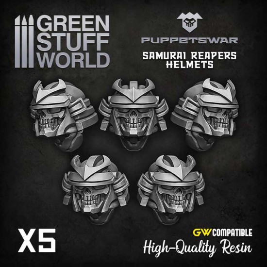 Puppetswar Samurai Reapers Helmets for 28/32mm Wargame Miniatures