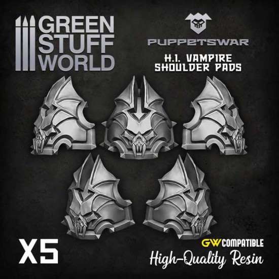 Puppetswar Vampire Shoulder Pads #2 for 28/32mm Wargame Miniatures