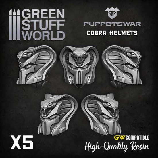 Puppetswar Cobra Helmets for 28/32mm Wargame Miniatures