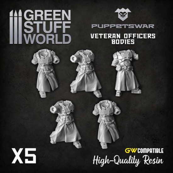 Puppetswar Veteran Officers Bodies for 28/32mm Wargame Miniatures