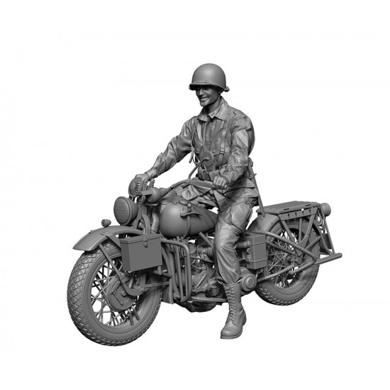 1/35 WWII US Para Ironhorse Rider with Bike