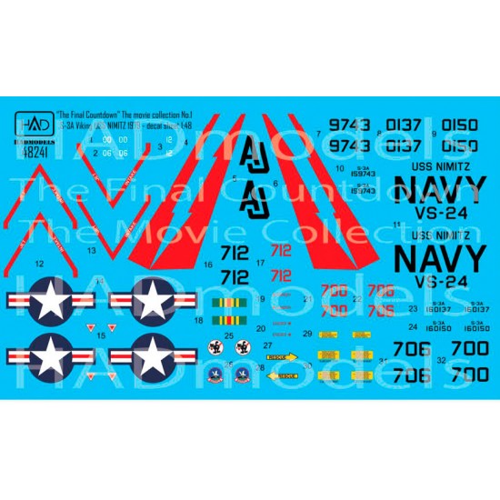 1/48 S-3A Viking 'Final Countdown' Collection Decal for AMT kit