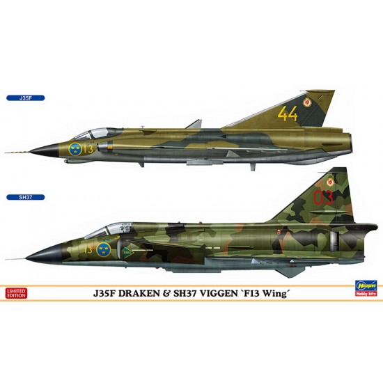 1/72 Swedish J35F Draken & Sh37 Viggen "F13 Wing" (2 Kits)