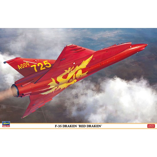 1/48 Modern Swedish Jet Fighter F-35 Draken Red Draken