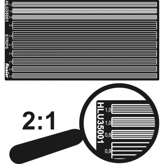 1/35 PE Strips 0.3-1.0mm (total dimensions 100x50mm)