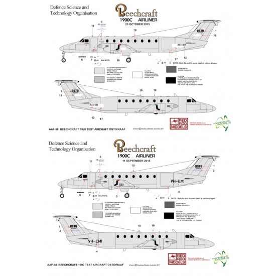 RAAF Decals for 1/72 Beechcraft 1900C DSTO / DSTG NEW