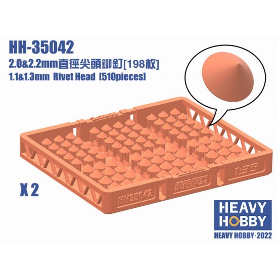 2.0&2.2mm Rivrt Head (198pcs)