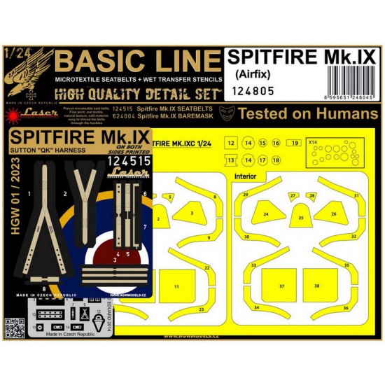 1/24 Spitfire Mk.IX Seatbelts & Masking for Airfix kits