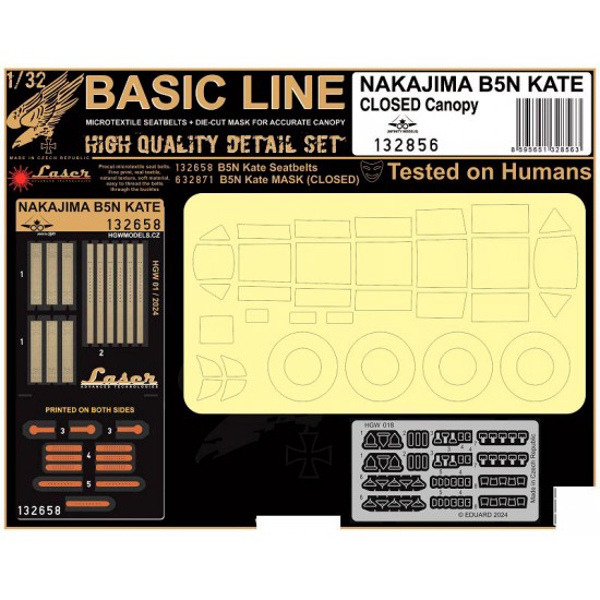 1/32 Nakajima B5N Kate (Closed Canopy) Seatbelts and Masks for Infinity Models [Basic Line]