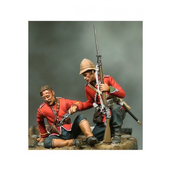 54mm Scale Officer and Sergeant Zulu War 1879 (2 metal figures)