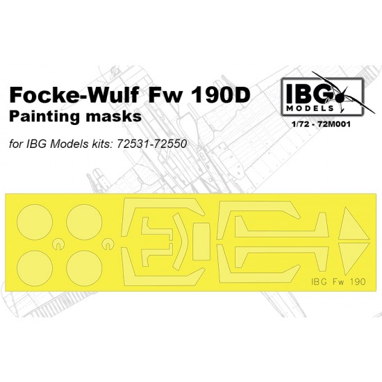 1/72 Focke-Wulf Fw 190D Paint Masking for IBG kits #72531-72550