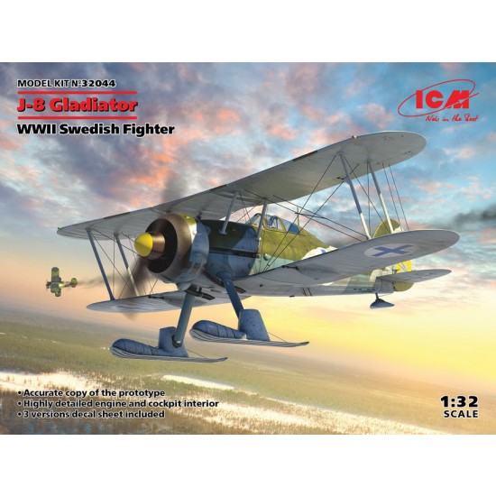 1/32 WWII Swedish Fighter J-8 Gladiator