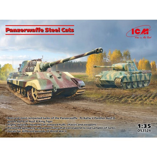 1/35 Panzerwaffe Steel Cats - Panther Ausf.D and Pz.Kpfw.VI Ausf.B King Tiger