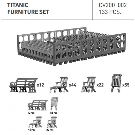 1/200 Titanic Furniture Set (133pcs)