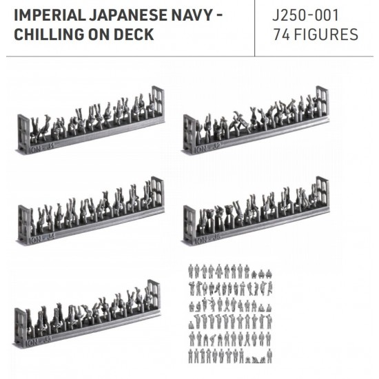 1/250 Japanese Imperial Navy Battleship Crews Chilling On Deck (74 figures)