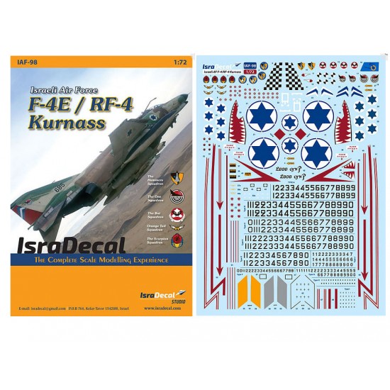 1/72 IAF F-4E/RF-4 Kurnass Marking Decals