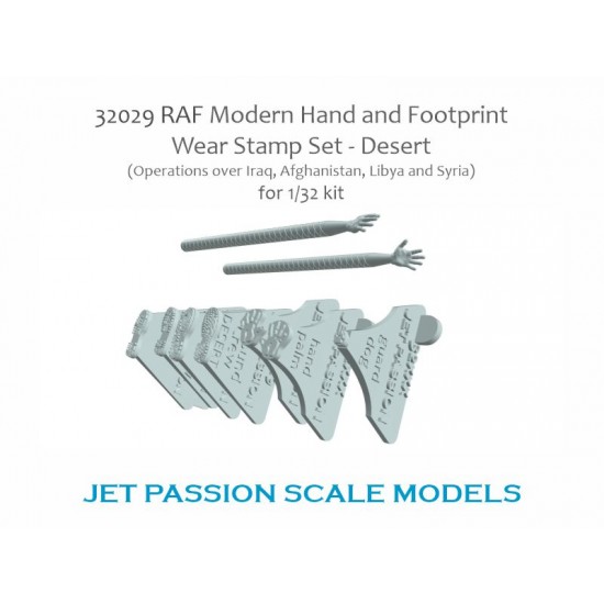 1/32 RAF Hand & Footprint Set Wear Stamp Set - Desert