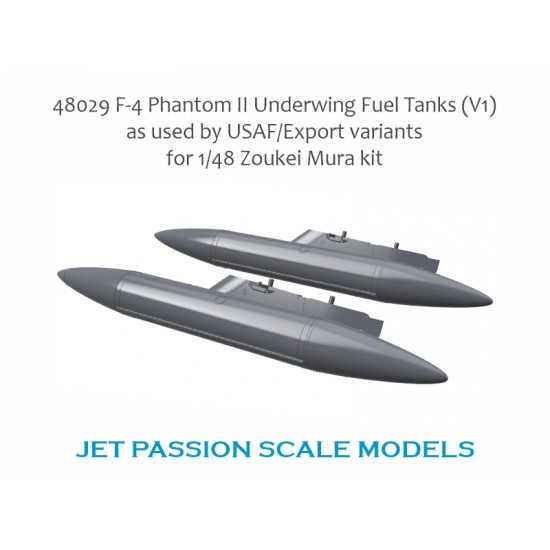 1/48 USAF F-4 Phantom II Underwing Fuel Tanks Export for Zoukei-Mura kits