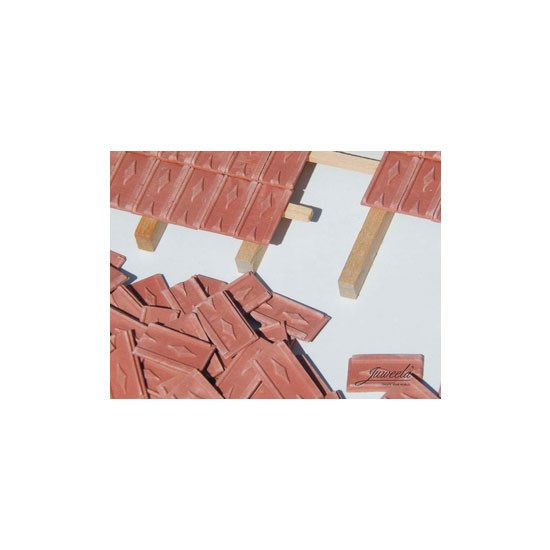 1/24 Dachziegel Herzziegel Rot Mittel (240pcs, each 1.68 x 0.92 x 0.15 cm)