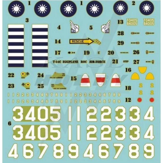 [Egg Plane] ROCAF T-34C Decal Set for Hasegawa kits