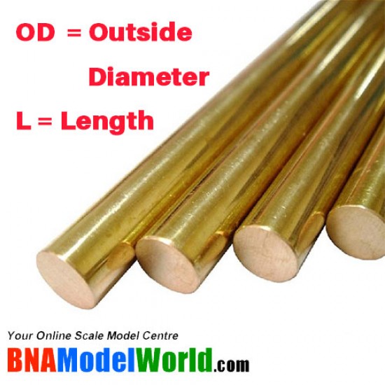 Engineering Round Brass Rod - OD: 4.76mm, L: 304.8mm