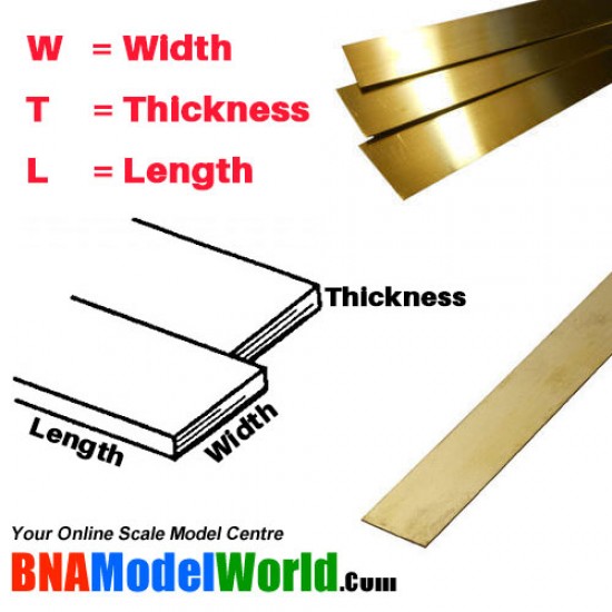 Brass Strip - W: 12.7mm, T: 0.81mm, L: 304.8mm