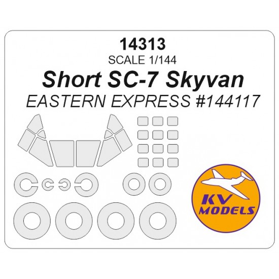 1/144 Short SC-7 Skyvan w/Passenger Windows & Wheels Masking for Eastern Express #144117