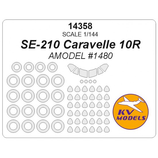 1/144 SE-210 Caravelle 10R Masking for Amodel #1480