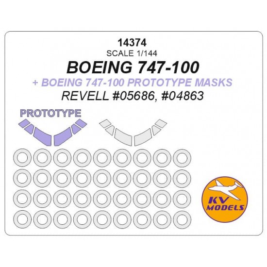 1/144 Boeing 747-100 + Boeing 747-100 Prototype Masks for Revell #05686, #04863