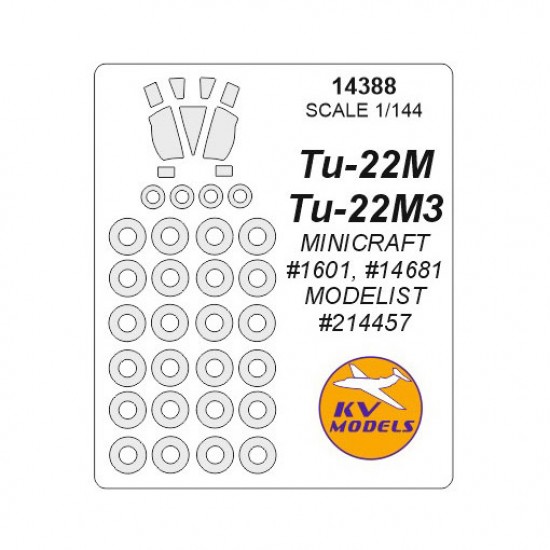 1/144 Tupolev Tu-22M/Tu-22M3 Masks for Minicraft #1601, #14681/Modelist #214457