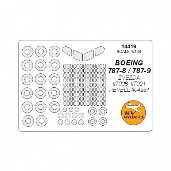 1/144 Boeing 787-8 / 787-9 Masks for Zvezda #7008, #7021 / Revell #04261