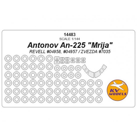1/144 Antonov An-225 Mrija Masks for Revell #04958, #04957 / Zvezda #7035