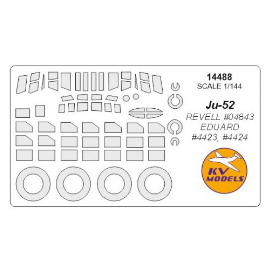 1/144 Ju-52 / Ju-52/3m Masks for Revell #04843 / Eduard #4423, #4424