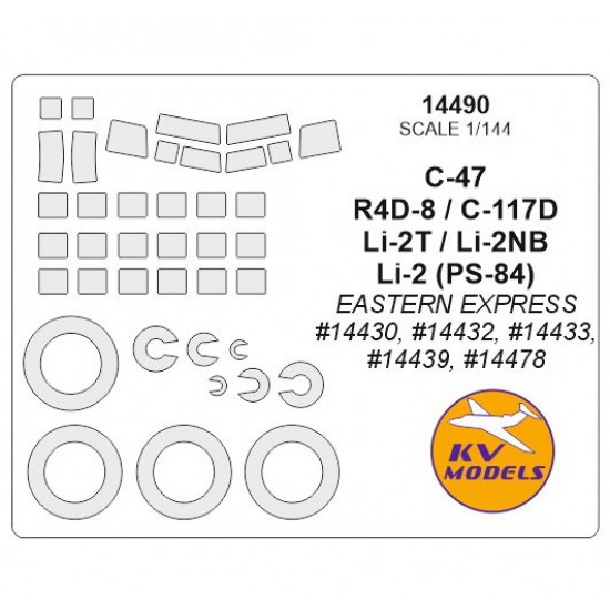 1/144 C-47/R4D-8/C-117D/Li-2T/Li-2NB/Li-2 Masks for Eastern Express kits