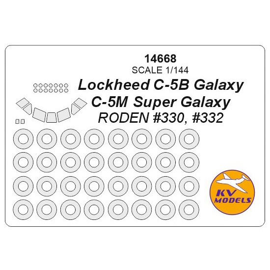 1/144 Lockheed C-5B Galaxy / C-5M Super Galaxy Masks for Roden #330, #332 w/Wheels Masks