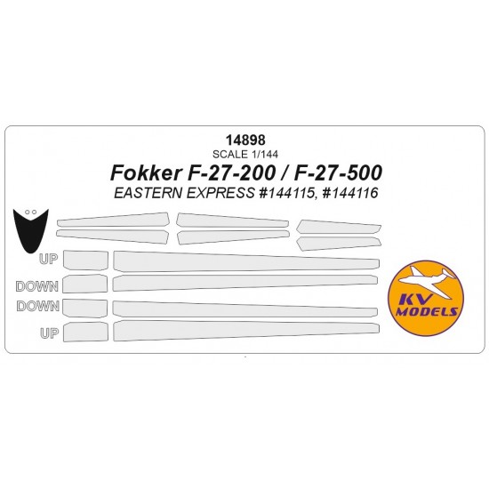 1/144 Fokker F-27-200 / F-27-500 Masks for Eastern Express #144115, #144116