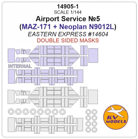 1/144 Airport Masks (MAZ-171, Neoplan N9012L) for Eastern Express (Double sided)