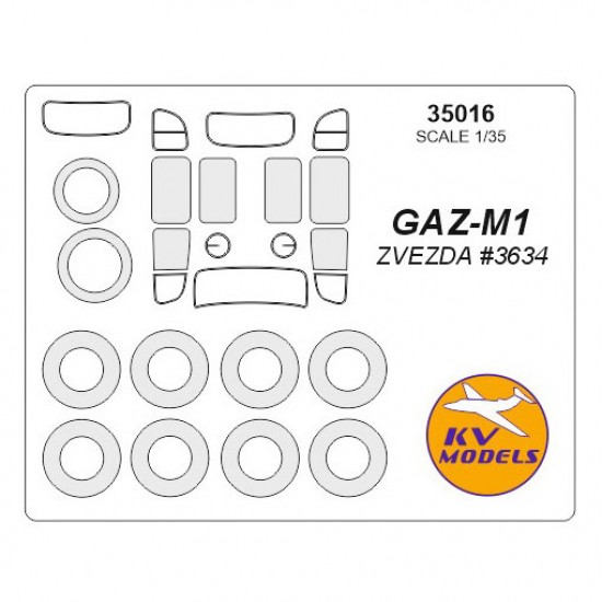 1/35 GAZ-M1 Wheels Masks for Zvezda kits