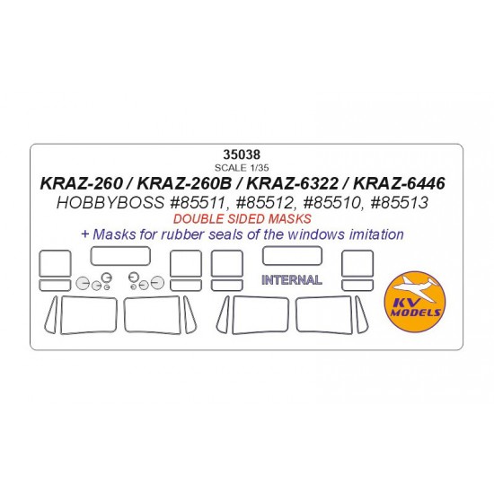 1/35 KRAZ-260/260B/6322/6446 Double-sided Masking for HobbyBoss #85511/85512/85510/85513