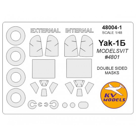 1/48 Yak-1B Double-sided Paint Masking for Modelsvit #4801