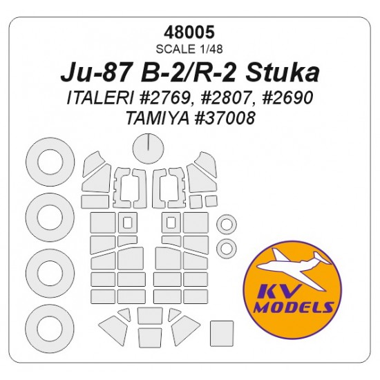 1/48 Ju-87 B-2/R-2 Stuka Masks for Italeri #2769, #2807, #2690  / Tamiya #37008