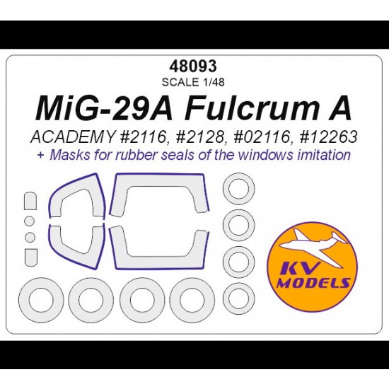 1/48 Mikoyan MiG-29A Fulcrum A Masking for Academy #2116/2128/02116/12263